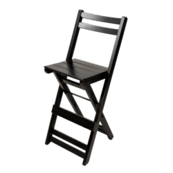 BANQUETÃO DOBRÁVEL ENCOSTO ANATÔMICO VERNIZ - PU RÚSTICO (50% LIXA) PRETO