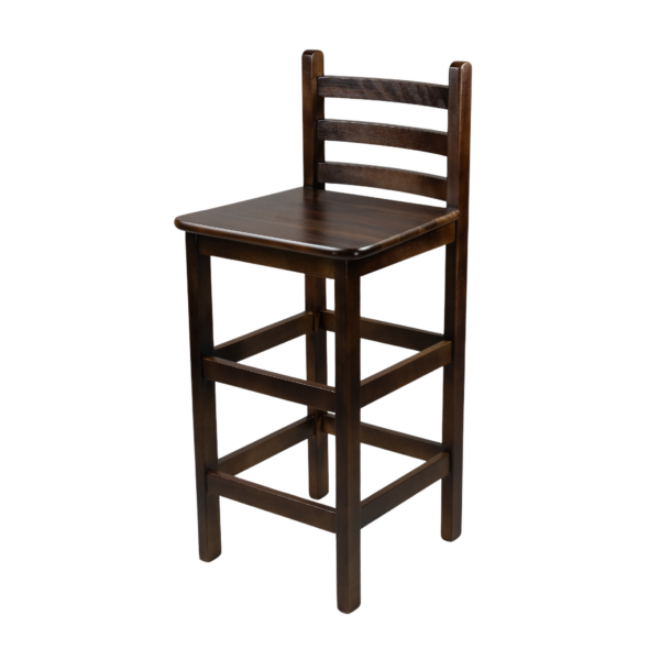 BANQUETÃO C/ENCOSTO ANATÔMICO 70CM MADEIRA ASSENTO PAINEL TECA LISO VERNIZ - PU LISO (100% LIXA) IMBUIA