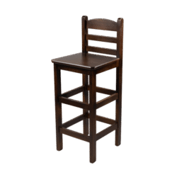 BANQUETÃO C/ENCOSTO RETO 70CM MADEIRA ASSENTO PAINEL TECA LISO VERNIZ - PU LISO (100% LIXA) IMBUIA