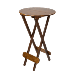 BISTRÔ DOBRÁVEL REDONDO 60CM Ø TAMPO 2 PARTES MADEIRA PAINEL PINUS LISO VERNIZ - PU RÚSTICO (50% LIXA) IMBUIA