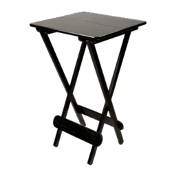 BISTRÔ DOBRÁVEL QUADRADO 60X60 TAMPO 2 PARTES MADEIRA PAINEL PINUS LISO VERNIZ - PU RÚSTICO (50% LIXA) PRETO