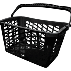 CESTA PLÁSTICA COM ALÇA 25 LITROS 53X36X28 PRETO