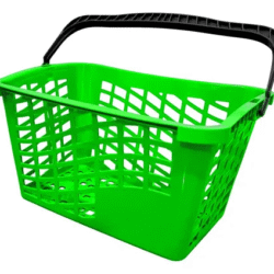 CESTA PLÁSTICA COM ALÇA 25 LITROS 53X36X28 VERDE