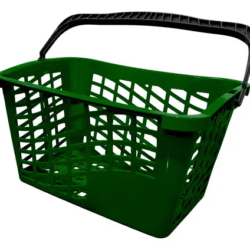 CESTA PLÁSTICA COM ALÇA 25 LITROS 53X36X28 VERDE ESCURO