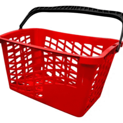 CESTA PLÁSTICA COM ALÇA 25 LITROS 53X36X28 VERMELHO