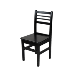 CADEIRA INCLINADA 90CM ALT.PRIME 2 MADEIRA ASSENTO PAINEL TECA LISO VERNIZ - PU LISO (100% LIXA) PRETO