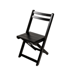 CADEIRA DOBRÁVEL ENCOSTO ANATÔMICO VERNIZ - PU RÚSTICO (50% LIXA) PRETO