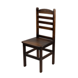 CADEIRA BAIXA 88CM - PRATIKA MADEIRA ASSENTO RIPADO VERNIZ - PU RÚSTICO (50% LIXA) IMBUIA