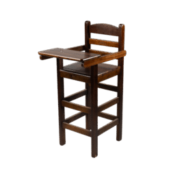 CADEIRÃO PARA BEBÊ C/BANDEJA MADEIRA ASSENTO PAINEL TECA LISO VERNIZ - PU LISO (100% LIXA) IMBUIA