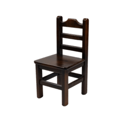 CADEIRINHA INFANTIL MADEIRA ASSENTO PAINEL TECA LISO VERNIZ - PU RÚSTICO (50% LIXA) IMBUIA