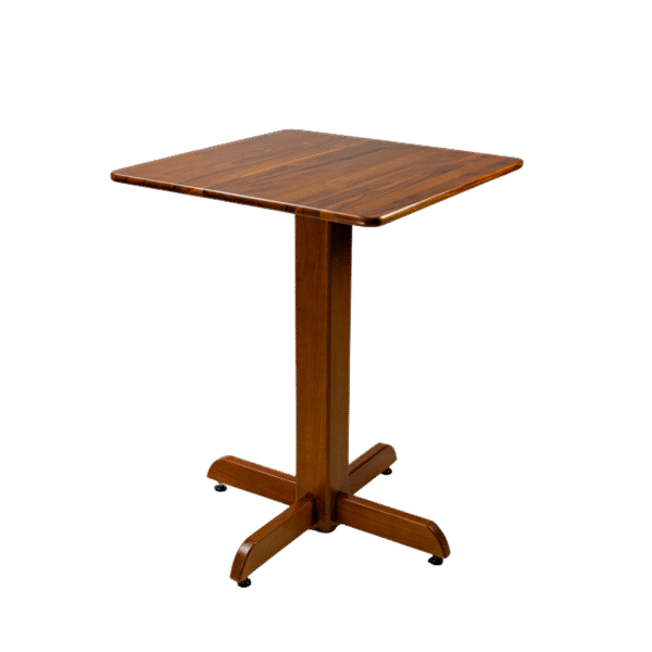 MESA DE MADEIRA QUADRADA 60X60 COM PÉ CENTRAL