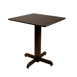 MESA QUADRADA 70X70 PÉ CENTRAL MADEIRA TAMPO PAINEL LISO VERNIZ - PU LISO (100% LIXA) IMBUIA