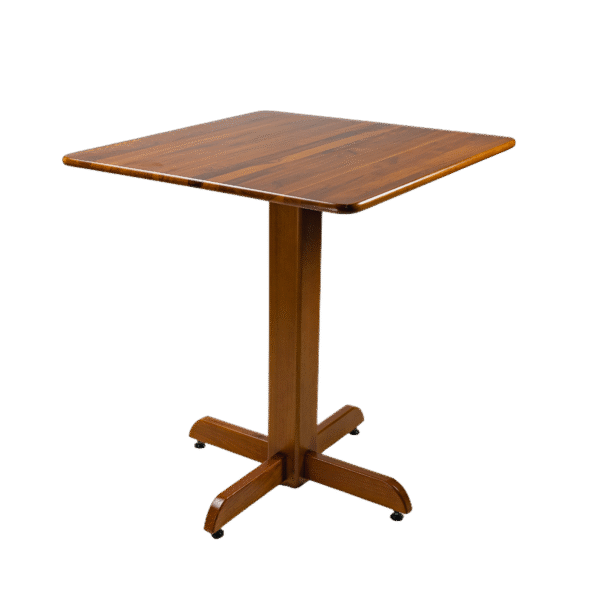 MESA DE MADEIRA QUADRADA 70X70 COM PÉ CENTRAL