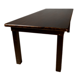 MESA MADEIRA FIXA 100X245 4 PÉS (PÉ 9X9) C/BORDA TAMPO PAINEL TECA LISO VERNIZ - PU LISO (100% LIXA) IMBUIA