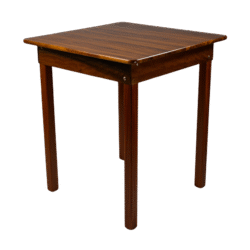 MESA MADEIRA FIXA 60X60 4 PÉS TAMPO PAINEL LISO VERNIZ - PU RÚSTICO (50% LIXA) IMBUIA