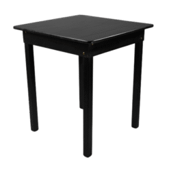 MESA MADEIRA FIXA 60X60 4 PÉS TAMPO PAINEL LISO VERNIZ - PU RÚSTICO (50% LIXA) PRETO