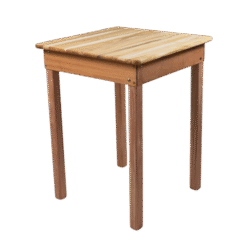 MESA FIXA 60×60 4 PÉS MADEIRA TAMPO PAINEL LISO CRU S/VERNIZ