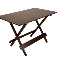 MESA DOBRÁVEL 70X120 TAMPO 2 PARTES MADEIRA PAINEL TECA LISO VERNIZ - PU RÚSTICO (50% LIXA) IMBUIA