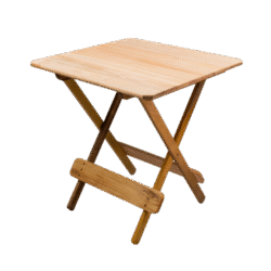 MESA DOBRÁVEL 70×70 2 PARTES MADEIRA MISTA RIPADA CRU S/VERNIZ