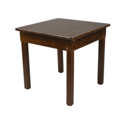 MESA MADEIRA FIXA 60X60 INFANTIL 58CM ALT.4 PÉS TAMPO PAINEL TECA LISO VERNIZ - PU RÚSTICO (50% LIXA) IMBUIA