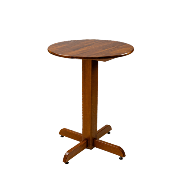 MESA DE MADEIRA REDONDA 60CM COM PÉ CENTRAL