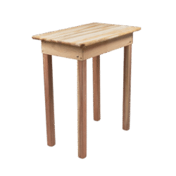 MESA FIXA 43X70 4 PÉS MADEIRA TAMPO PAINEL LISO CRU S/VERNIZ