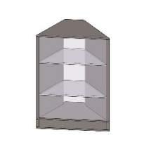 BALCÃO JUNÇÃO MDF FIND SUPERMATE 1,00X1,00X0,30 FRENTE VIDRO C/2 PRATELEIRAS DE VIDRO