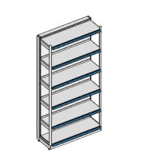 GÔNDOLA RACK LATERAL GOLD 2,10MX0,96M 30X30 BASE+5 BANDEJAS 40KG PRETA