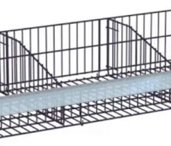 CESTO ARAMADO GONDOLA 30X96 CM MONTADO S/DIVISORIA PRETO