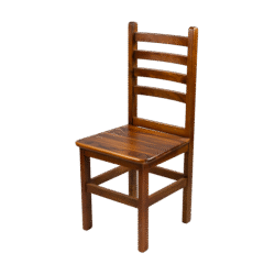 CADEIRA ALTA 98CM ENCOSTO ANATÔMICO MADEIRA ASSENTO PAINEL TECA LISO VERNIZ - PU RÚSTICO (50% LIXA) MEL