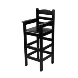 CADEIRÃO PARA BEBÊ S/BANDEJA MADEIRA ASSENTO PAINEL TECA LISO VERNIZ - PU LISO (100% LIXA) PRETO