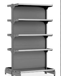 GONDOLA SMART CENTRAL INICIAL 1,70X0,96 40X40 (2 BASE +8) 40KG CINZA GRAFITE