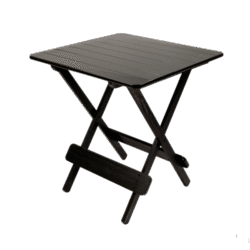 MESA DOBRÁVEL 70X70 TAMPO 2 PARTES MADEIRA MISTA RIPADA VERNIZ - PU RÚSTICO (50% LIXA) PRETO