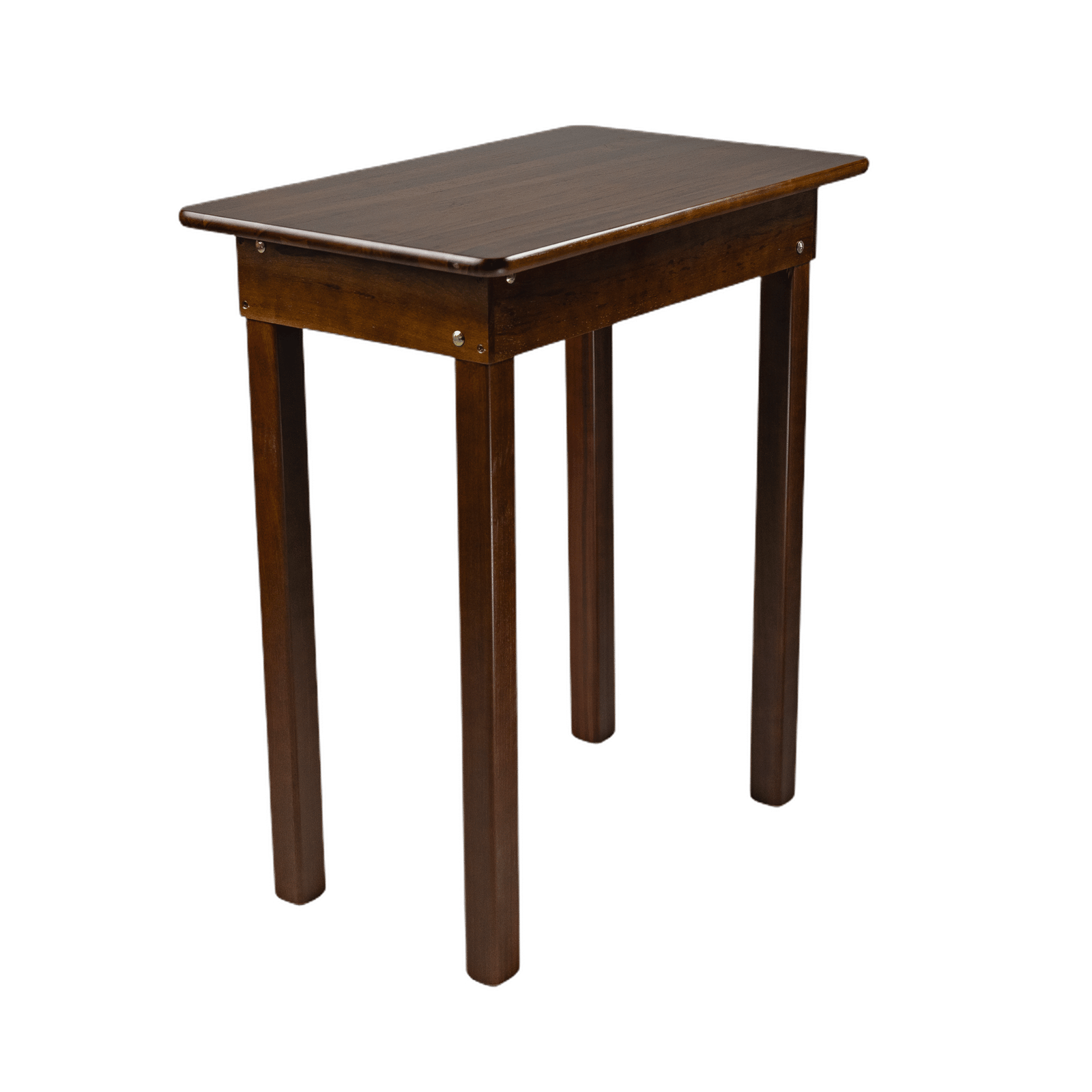 MESA MADEIRA FIXA 43X70 4 PÉS TAMPO PAINEL TECA LISO VERNIZ - PU RÚSTICO (50% LIXA) IMBUIA