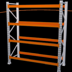 Módulo Inicial Mini Porta Pallet 2000x600x1200 Cinza com Longarina Laranja