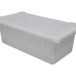 CAIXA RETANGULAR C/TAMPA 4,2 LTS PE 32X16,5X12,5 BRANCO (EMBAL.10PÇ)