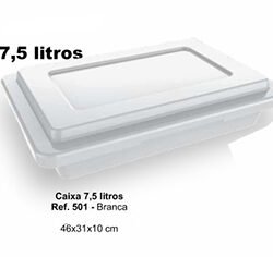CAIXA RETANGULAR P/CONGELADOR C/TAMPA 7 LTS 46X31X10 BRANCA (EMBAL.10PÇ)