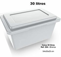 CAIXA RETANGULAR P/CONGELADOR C/TAMPA 30 LTS 54X35X25 BRANCA (EMBAL.5PÇ)