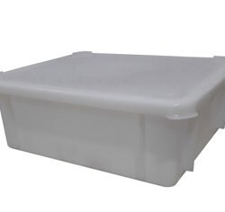 CAIXA RETANGULAR C/TAMPA 15 LTS PE 42X35X19 BRANCO (EMBAL.10PÇ)