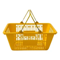 CESTA PLÁSTICA 13 LITROS ALÇA METÁLICA 44,9X29X19,9 AMARELO