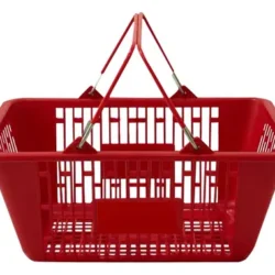 CESTA PLÁSTICA 13 LITROS ALÇA METÁLICA 44,9X29X19,9 VERMELHO